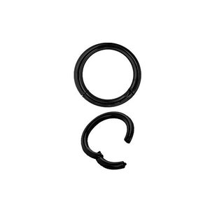 Anneau de nez 20G, piercing Daith, anneau de clicker articulé Helix / Rook / Daith / Cartilage Noir PVD sur acier chirurgical 316L - Livré en 5,6,7,8 ou 9mm