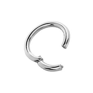 18k Solid White Gold Septum Clicker Ring - Daith Piercing - Rook Earring..Comes in 20g, 18g, 16g, 14g, 12g or 10g - 4mm to 14mm