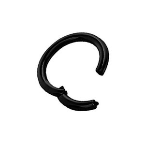 Bijoux Daith 16G, Helix/Rook/Daith/Cartilage Hinged Clicker Ring..PVD noir sur acier chirurgical 316L - Existe en 5,6,7,8,9,10,11 ou 12mm