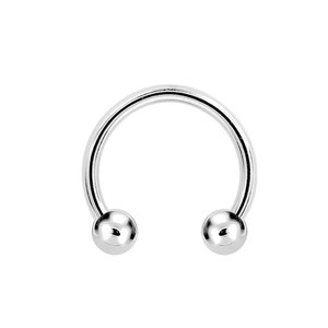 14k Solid White Gold Septum Piercing/Daith/Cartilage/Helix Ring with 2.5 or 3mm Balls Circular Barbell..16g - 6mm to 12mm (Nickel Free)