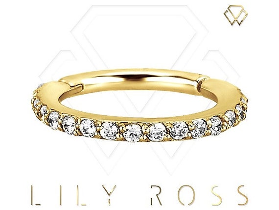 Buy 18g Gold Helix/cartilage/tragus Clicker Hoop Ring Set With