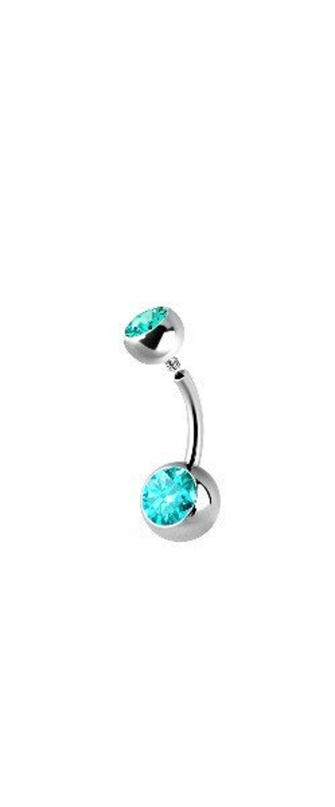 Piercing Arcade En Titane ASTM F136 Avec Turquoises - Tige 1.2mm X 8mm - Neuf Avec Étiquettes