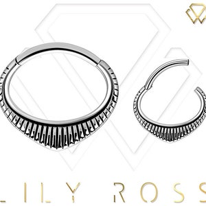 Beautiful Daith Piercing Jewelry, Septum/Helix Clicker..316L Surgical Steel  16g - 7mm
