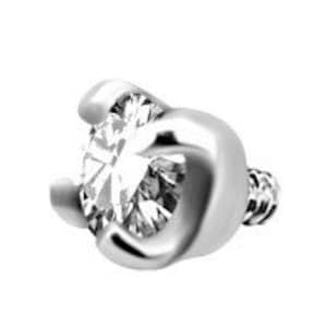 16g Internally Threaded Jeweled Prong Setting Top Part for 16g Internally Threaded Post - Comes in 2mm, 2.5mm or 3mm