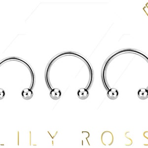 Tiny 20g Daith Piercing Septum Ring Tragus/Cartilage/Helix 316L Surgical Steel With Tiny 2.5mm Balls - Comes in 6,7,8 or 10mm