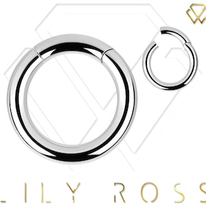 Solid Platinum PT950 Hinged Ring, Daith/Cartilage/Septum/Nose Ring..20G to 10G From 4mm to 14mm. Extremely hypoallergenic (nickel free)