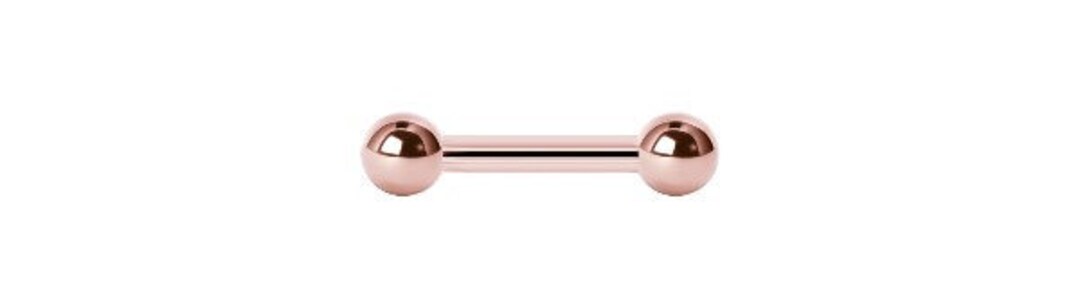 14k Solid Rose Gold Nipple Jewelry, Tongue Barbell With 3mm,3.5mm,4mm ...