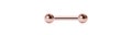 14k Solid Rose Gold Nipple Jewelry, Tongue Barbell with 3mm,3.5mm,4mm or 5mm Balls - 14g 8mm to 19mm ( nickel free )