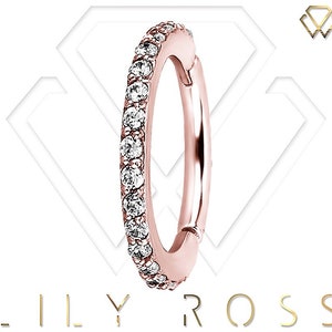 18 Karat Roségold Helix/Knorpel Eternity Clicker mit 5A Grade Swarovski Cz - Kommt in 18g oder 16g 5,6,7,8 oder 9mm (nickelfrei)