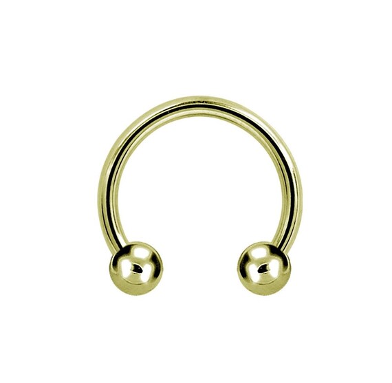 Rose Gold Plated Over Surgical Steel Horseshoe Barbell with Ball Ends Rose Gold Plated Over Surgical Steel Horseshoe Barbell with Ball Ends