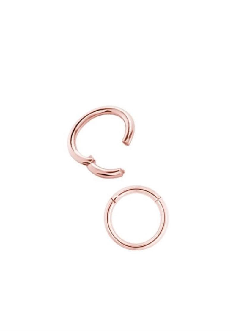 18k Solid Gold Daith Piercing Septum Clicker Rook Earring Nose Jewelry..20g, 18g, 16g, 14g, 12g or 10g 4mm to 14mm image 6