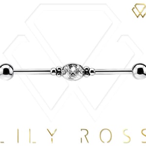 Industrial Helix Cartilage Barbell - Medical Grade 316L Surgical Steel with 5mm Balls..Comes in 14g- 32,34,36,38 or 40mm