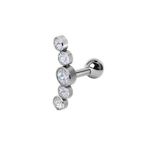 Boucle d’oreille Tragus en filage interne en titane, Helix Stud, Ensemble de bijoux perçants confortables avec Swarovski Cz.. 16g - 4mm à 12mm