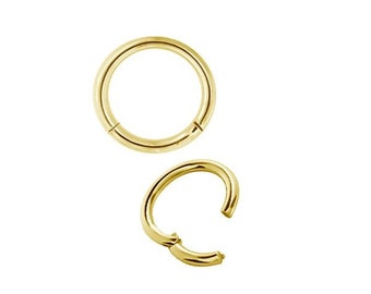 18k Solid Gold Septum Clicker/Daith/Rook Piercing..Comes In Yellow, Rose or White Gold..20g,18g,16g,14g,12g or 10g - 4mm to 14mm