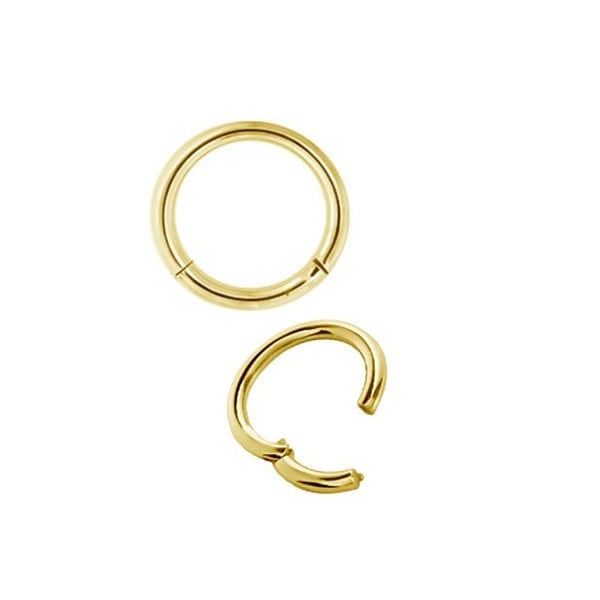 18k Solid Gold Septum Clicker/Daith/Rook Piercing..Comes In Yellow, Rose or White Gold..20g,18g,16g,14g,12g or 10g - 4mm to 14mm
