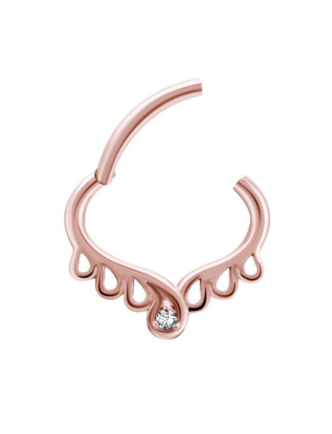 Rose Gold Daith Piercing Jewelry Helix/septum Ring Set With - Etsy Canada