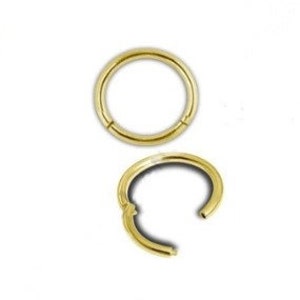 18k Solid Gold Daith/Septum/Rook Piercing Clicker Nose Ring..18k Yellow, Rose or White Gold..20g, 18g, 16g, 14g, 12g or 10g 4mm to 14mm image 3