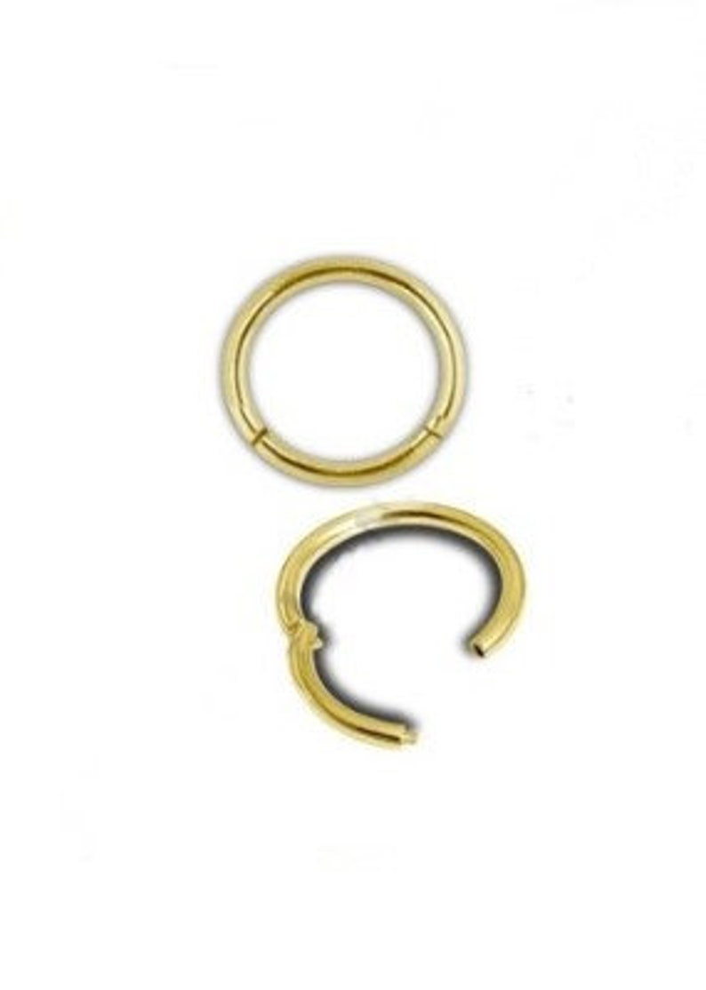 18k Solid Gold Daith/Septum/Rook Piercing Clicker Nose Ring..18k Yellow, Rose or White Gold..20g, 18g, 16g, 14g, 12g or 10g 4mm to 14mm image 3