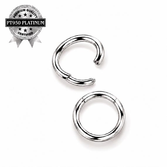 PT950 Platinum Clicker Ring | Minimalist Hypoallergenic Piercing Jewelry for Septum, Daith, Helix, Nose & More
