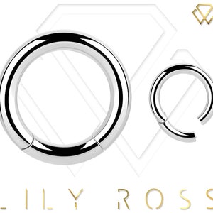 Solid Platinum PT950 Hinged Ring, Daith/Cartilage/Septum/Nose Ring..20G to 10G From 4mm to 14mm. Extremely hypoallergenic (nickel free)