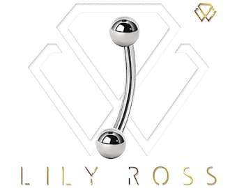 16g Eyebrow Curved Barbell,Rook Piercing, Daith Jewelry with 2.5mm Balls - Comes in 6,7,8,9 or 10mm