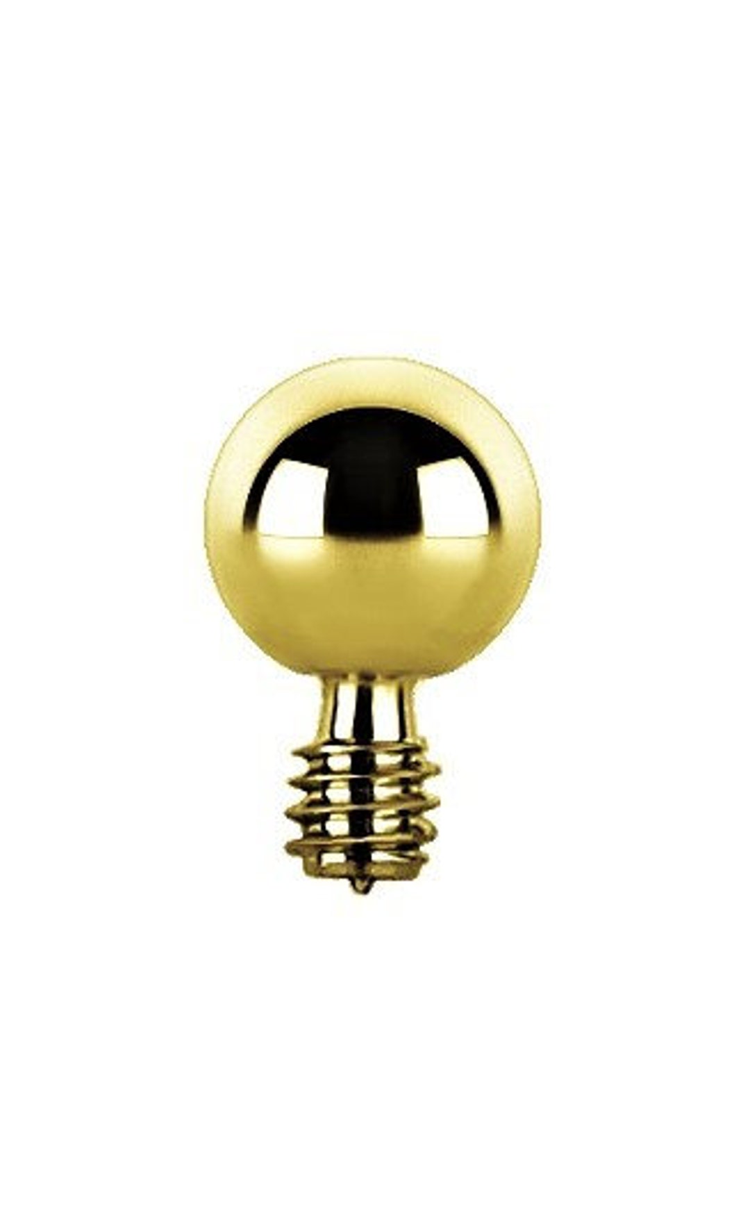 【sina】Picollet K18 Gold 16G Labret 18k Solid Gold 16G Internally Threaded Ball, Screws on Our