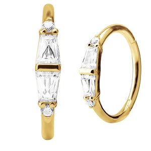 18k Massive Gold Conch/Helix/Knorpel Piercing Clicker Set mit Premium 5A Grade Swarovski Cz.. Kommt in 16g - 10mm oder 11mm (nickelfrei)