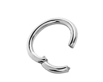 16g Titanium ASTM F136 Medical Grade Septum Clicker Helix/Rook/Daith/Conch Hinged Segment Ring..Comes in 5,6,7,8,9,10,11 or 12mm