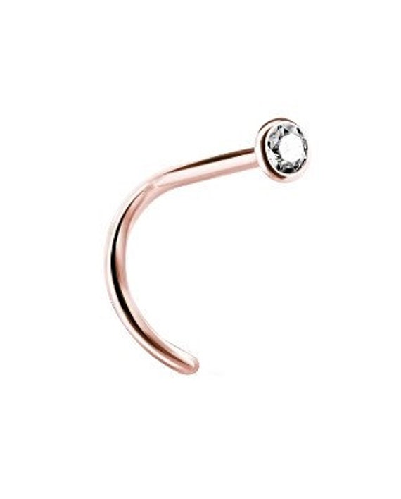 Solid 18K Rose Gold With White Swarovski Cz