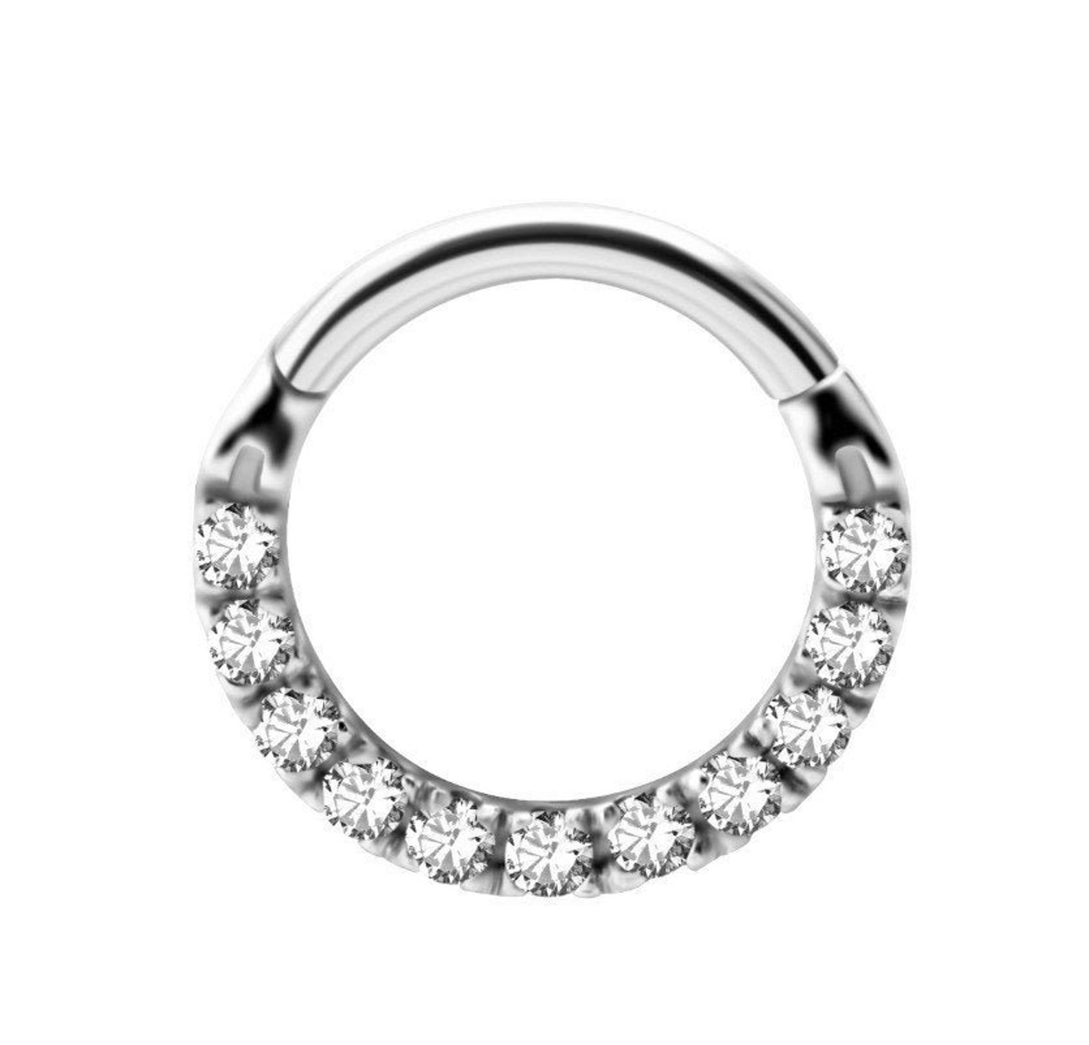 18k Solid White Gold Daith Hinged Piercing Etsy