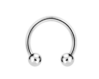 Solid 14k White Gold 14g Nipple Ring/Septum/Ear Jewelry Horseshoe Circular Barbell with 3mm Balls  14g - 8mm to 14mm