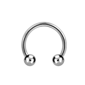 16 g titanium septumpiercing/daith/tragus/kraakbeen/helixring met kleine balletjes van 2,5 mm of 3 mm - geleverd in 5,6,8,10 of 12 mm