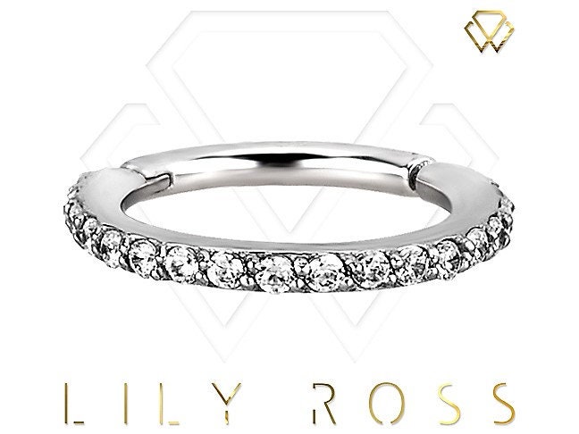 18k WeiBgold Conch Piercing Hinged Ring Eternity Set mit 5A Grade White Swarovski Cz.Kommt in 18g oder 16g 7 8 9 10 11 oder 12mm Etsy