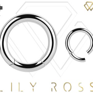 Solid Platinum PT950 Hinged Ring, Daith/Cartilage/Septum/Nose Ring..20G to 6G From 4mm to 14mm. Extremely hypoallergenic (nickel free)