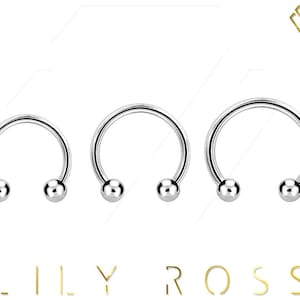 10st kleine 18g Daith piercing septum ring/tragus/kraakbeen/helix..316L chirurgisch staal met kleine 2 mm, 2,5 mm of 3 mm ballen 18g - 6,7,8 of 10 mm