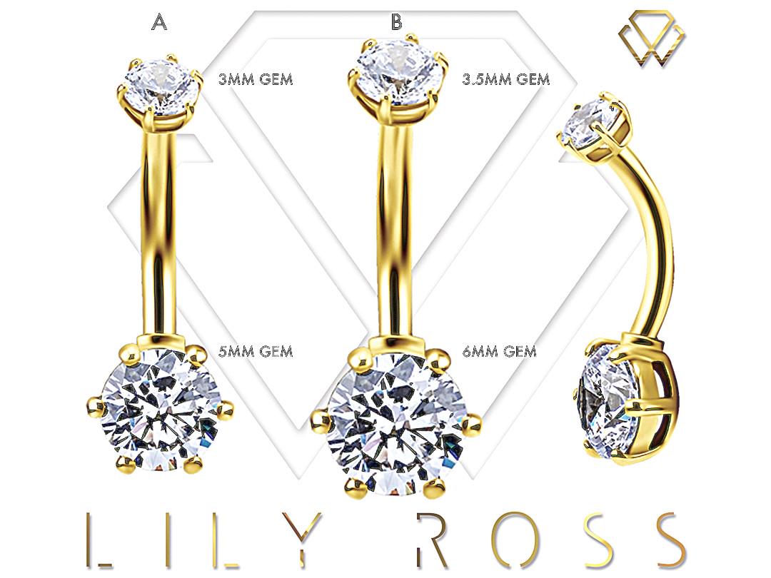 Beautiful 18k Solid Gold Double Gems Internally Threaded Belly Button  Ring-5a Grade Swarovski Cz..comes in 14g - 6mm to 12mm ( Nickel Free ) -  Etsy Canada