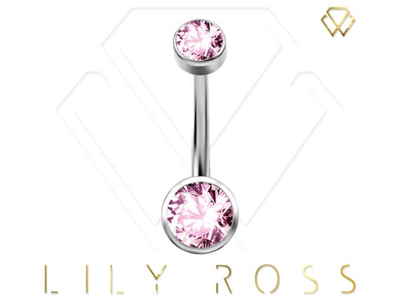 ASTM F136 Implant Grade Titanium Belly Button Ring Set With Light