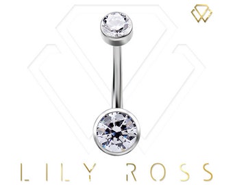 Gioiello per Piercing all'Ombelico in Titanio F136: Fiocco con Zirconi Micro-Inc