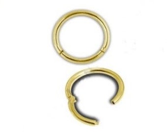 Perforación daith de oro macizo de 18 k - Anillo clicker del tabique - Joyería de la nariz - Pendiente de la torre.. 20 g, 18 g, 16 g o 14 g - 4 mm a 10 mm