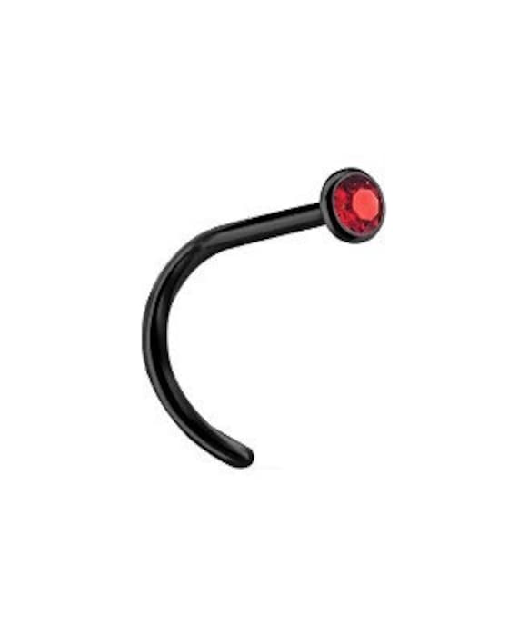 20g Nose Stud Set With Beautiful 2mm Red 5A Swarovski