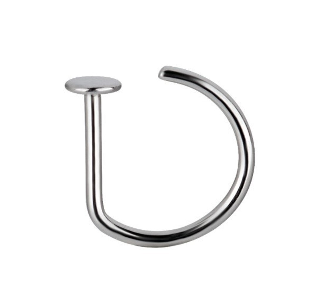 18g Annealed Open Straight Nose Ring Stopper Nose Hoop Nose Etsy UK