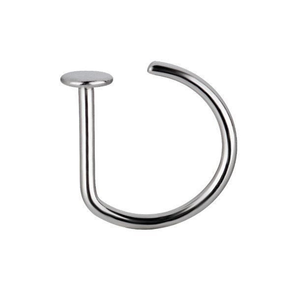 18g Annealed Open Straight Nose Ring Stopper Nose Hoop Nose Etsy