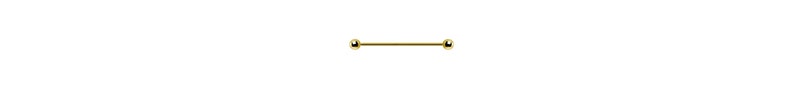 14k Solid Gold 14g Industrial Barbell with 3mm 4mm or 5mm Balls From 20mm to 50mm 3.5mm