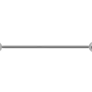 14g Industrial Helix Cartilage Barbell..Medical Grade 316L Surgical Steel with 3mm or 4mm Balls, From 24mm to 50mm