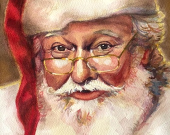 Santa Claus Painting Etsy