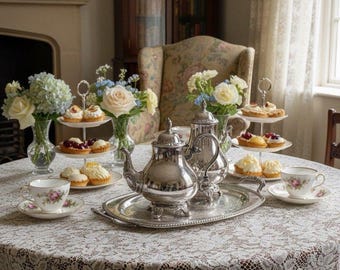 Vintage WM Rogers Silver Plated 5 Piece Tea and Coffee Set and a