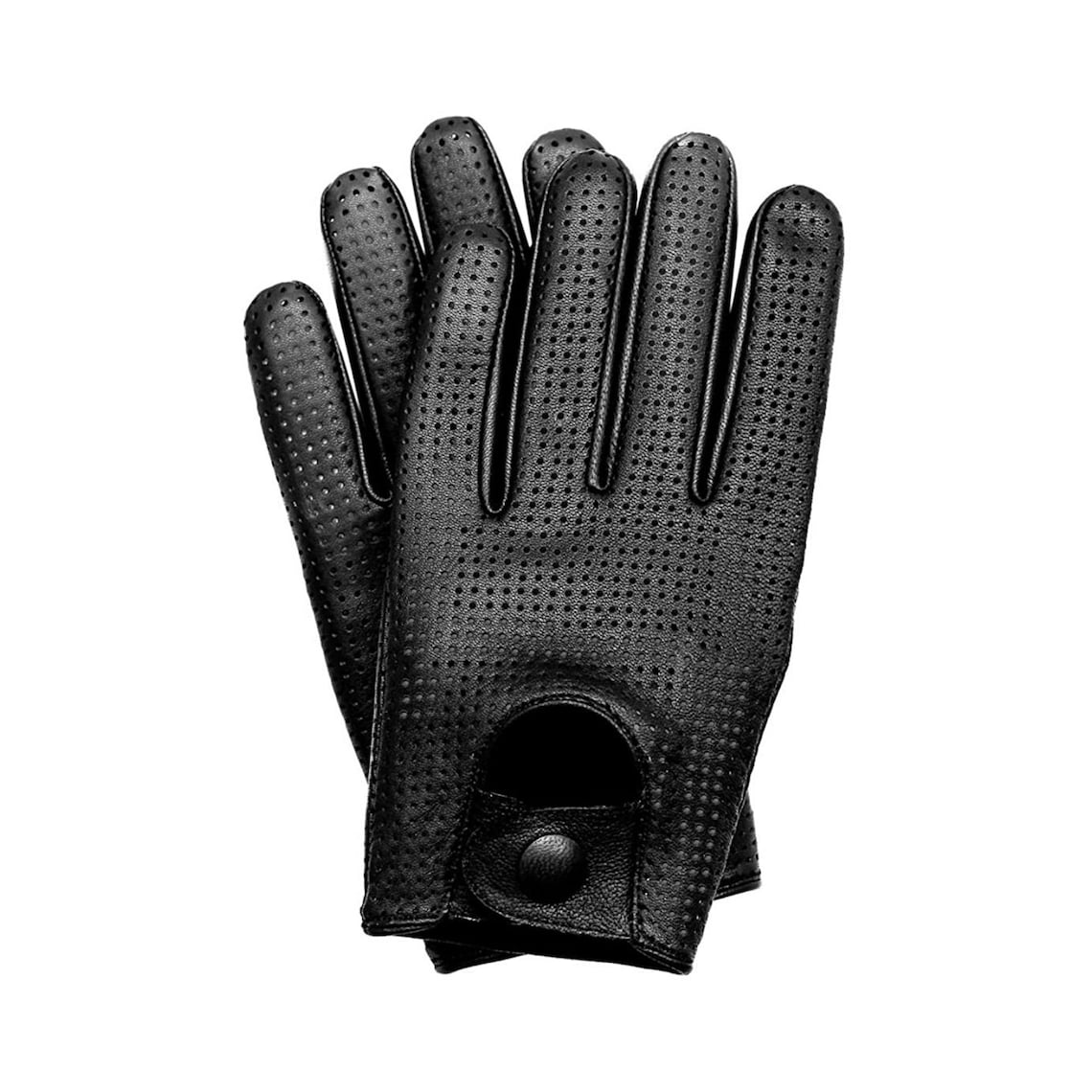 Men's Fullmesh Touchscreen Leather Driving Gloves Black Etsy