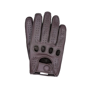 Men's Reverse Stitched Leather Driving Gloves Brown