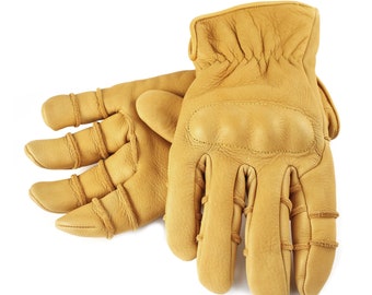 Lederen bouw veiligheid werk harde knokkel handschoenen voor mannen Craftmaterialen & Gereedschappen 