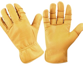 Leather Construction Safety Work Gloves for Men